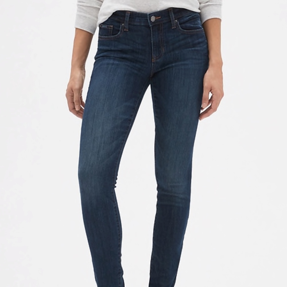 GAP Super Skinny Mid Rise Jean Legging Distressed